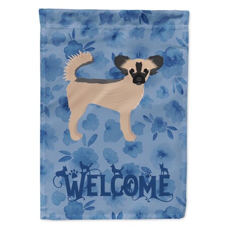Carolines Treasures 28 x 0.01 x 40 in. Longhair Chihuahua Welcome Flag Canvas House Size CK6088CHF